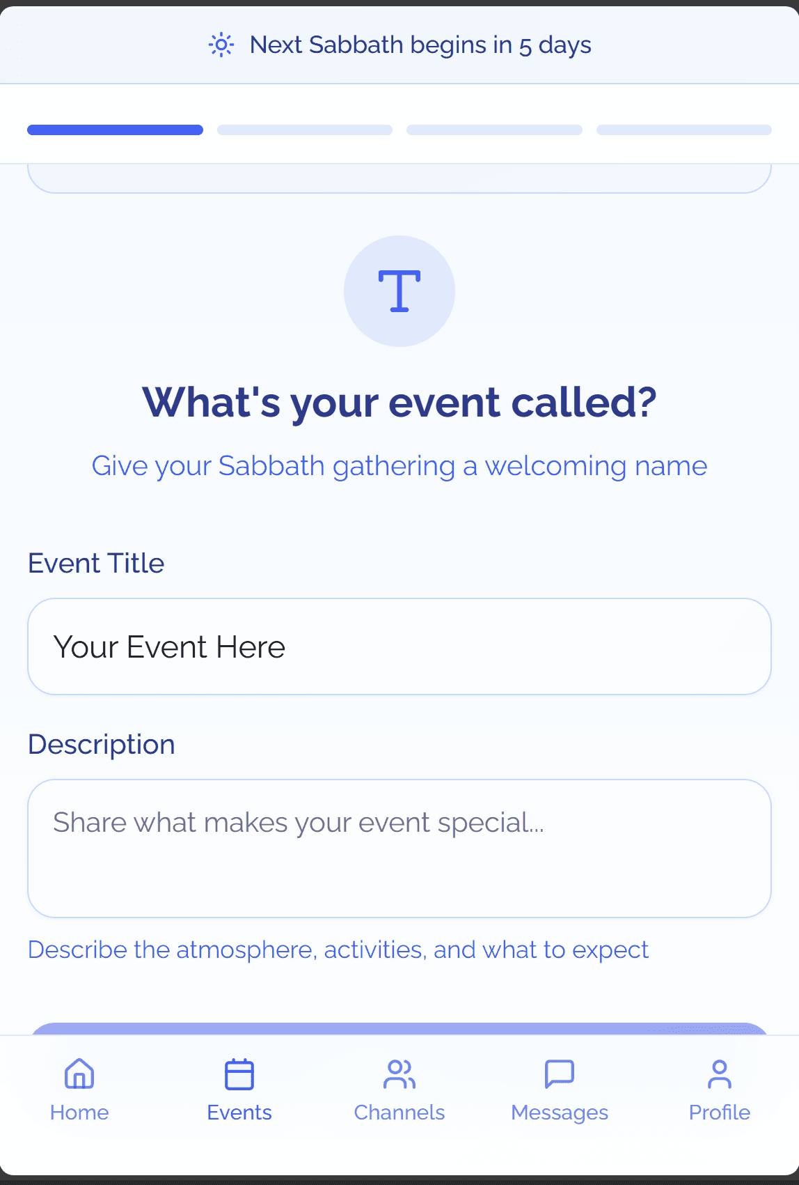 Host Sabbath gatherings and welcome your community